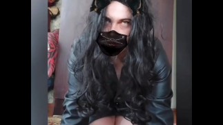 BIG ASSレザーコートBlonde BBW HotレディーボーイビッグバットBooty Sissyフェンボーイモデル女装コスプレイヤー