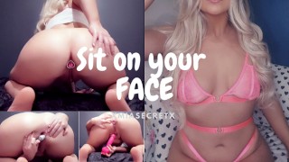 Laisse-moi m’asseoir sur ton visage POV! Big Ass Blonde joue avec butt plug et gode!