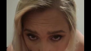 Young curvy chubby college girl loves choking/gagging on fat cock!