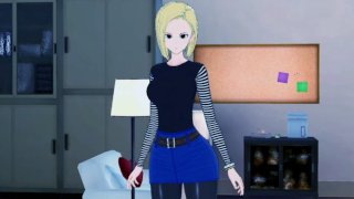 Guy komt de kamer van Android 18 binnen en neukt haar Dragon Ball Z Anime Hentai Ongecensureerde Android No. 18