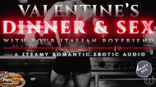 Comida de San Valentín: Novio italiano te cocina la cena y te folla apasionadamente en la cocina [Audio]