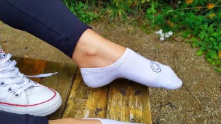 perfect feet out of sneakers - socks - foot fetish teaser