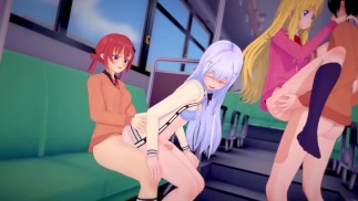 Futa Orgie - Gabriel, Satania, Raphiel a viněta v autobuse