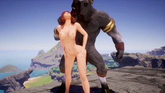Pelziger Zentaur gegen geiles Mädchen | Pelzige Monster ficken | 3D Porn Wild Life