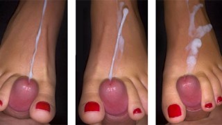 FOOTJOB ET ÉJACULATION SUR MES PIEDS APRÈS 1 SEMAINE D'ABSTINENCE