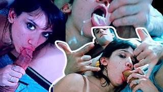 Passionné Deepthroat et baisers avec ma bouche pleine de sperme. Il envoie la vidéo à mon ex petit ami