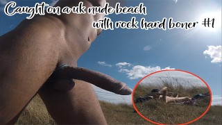 Pris sur une plage nue britannique avec du rock hard boner