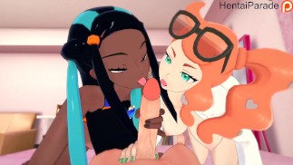 Trio Nessa x Sonia Pokemon hentai non censuré