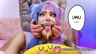 Détruisons cette salope e-girl !! Sexe intense et pipe Baveuse - Réel Hentai PMV - Ahegao Cosplay UwU