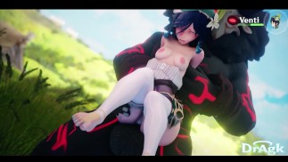 Female Venti se fait baiser par un jouet de genshin sexe Hentai Hilichurl