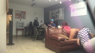 Naughty stepdaughter wants her stepdad's attention in his office