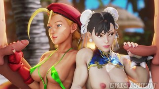 Chun Li et Cammy se font baiser sur la plage