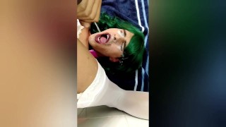 Sissy CD Huge Self Facial and Cum Eating