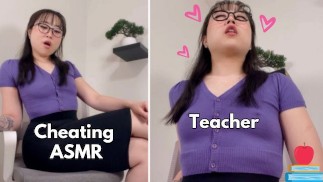 Hot nauczyciel ujeżdża twojego wielkiego kutasa podczas zatrzymania -ASMR Cheating
