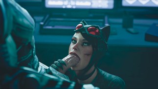 Catwoman suce Batman en Batcave