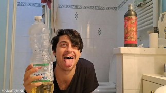 loud fetish fart noise while piss in bottle imagine drinking it!