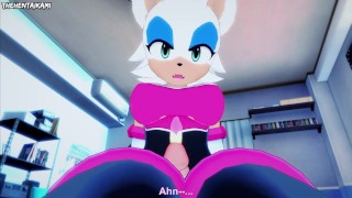 Rouge od Sonic Gives You A Footjob Hentai POV