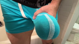 Big White Cock stretching out New Wildmant Underwear