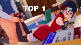 Sarada Footjob in Hokage House Boruto
