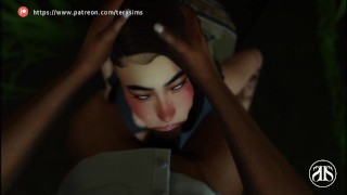 Une coquine se fait étirer la chatte par son ex dans les bois - Les sims 4