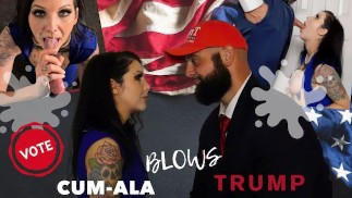 Facial POV Blowjob - Cumala MILF souffle Trump Baveuse débat présidentiel