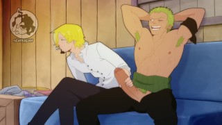 Zoro et Sanji baisent pendant leur temps libre (One Piece)[Gay Anime Hentai]