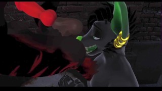 Futa yeen gets fucked by punk rat in an ally