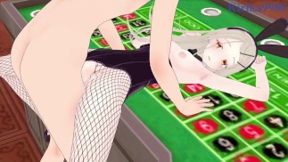 Hiro Shinosawa (Bunny Girl) and I have intense sex in the casino. - Gakuen Idolmaster Hentai