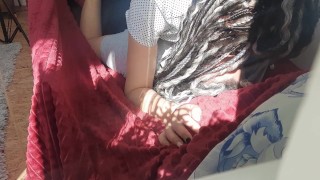 Sexy wife in stockings takes a creampie from her husband's friend