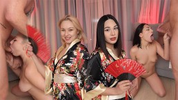 Хороший анальный трах 2 на 2 с азиатской атмосферой