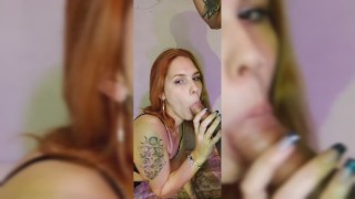 beautiful redhead slut sucking hard cock