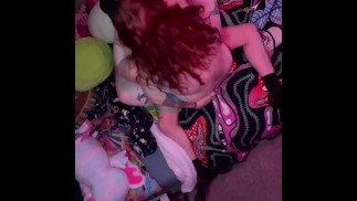 Sexy masc straps para baixo BBW ruiva
