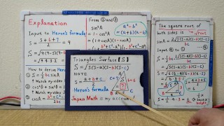 Triangle Surface, la formule de Heron. [JapanMath](Gros seins naturels)