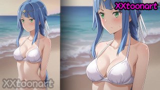 Danmachi Hentai - Artemis Blue hair BLOWJOB you must watch