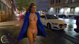 Lily Mae Naked lingerie en public