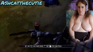 BBW plays OG Star Wars Battlefront 2 topless