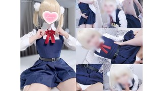 ❤️ 【aliceholic13】Mesugaki Vtuber Cosplayage dans une tenue scolaireuniforme. Remplir son ultra-serré