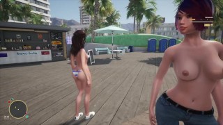 Paródia Real Life Sunbay STA 5, garotas andam pela cidade com seios nus