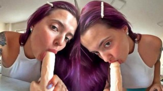 来自紫发美女的深慢口活