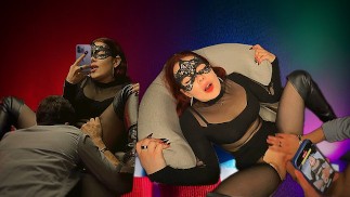 Slut in Leather Gets , Fucked & Creampied 💦😈👅💋