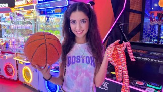 If you hit the ball in the hoop 10 times - I'll let you cum inside me! - Creampie