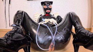 Mucama de látex piledriver juego💕 anal gape