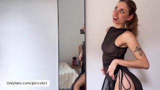 NUDE Try On Haul Transparent Dress With Sexy Blonde Lissa Piccola