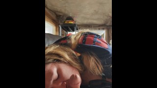 Firefighter Giving BJ Almost Gets Caught On Shift