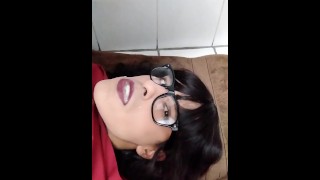 Sissy Secretary Self facial and Cum Swallow