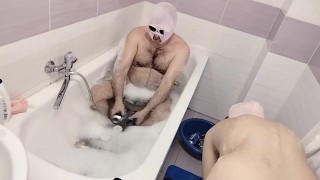 Crazy sex in the bedroom amateur couple. Wife with big ass, big tits, hairy pussy. Hot amateur coupl