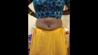 Exotic Cuckold Wife Teases Lover in Pink Bra – Saree Navel Show in Hotel Bliss by HotwifePlayX!