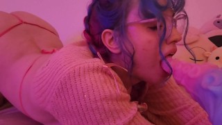 Cute pink girl fucks her favourite big dick