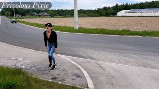 Public Pissing Blooper. Busted by Passing Cars! Timing Fail