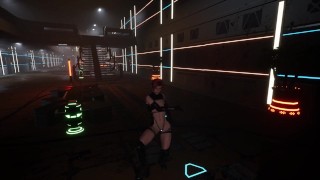 a huge monster escaped from a cage and his huge cock bursts into Ada Wong's tight pussy